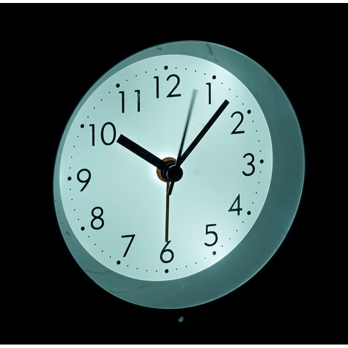infactory Alarm Clock Quiet: Analog Quartz Clock, Silent, Night Light, Light Sensor, Battery (Analog Travel Alarm Clock, Absolutely Silent, LED Clock with Battery Operation)