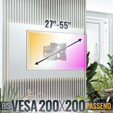 Кріплення для телевізора RICOO S1022: поворотне та нахильне, для телевізорів 27-55 дюймів, VESA 200x200, до 30 кг, універсальне, для плоских та вигнутих телевізорів