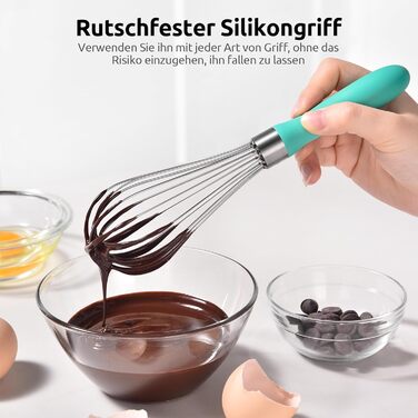 Міксер кухонний U-Taste зі сталі 18/10, 30 см, 12 гнучких дротів, силіконовий грибок