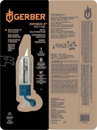 Мультитул Gerber Prybrid-X з 8 функціями, нержавіюча сталь, сріблясто-синій