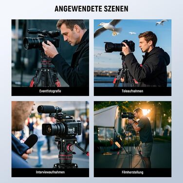 NEEWER Штатив відео професійний 74' з Fluid-головкою, сумісний з DJI RS, для DSLR, максимальне навантаження 8кг (LL37)