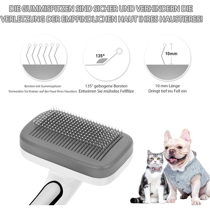 Щітка для собак та котів, самоочисна, для вичісування підшерстка та відмерлого волосся, підходить для довгошерстих та короткошерстих порід, делікатно впливає на шкіру, зменшує випадання шерсті, зелена