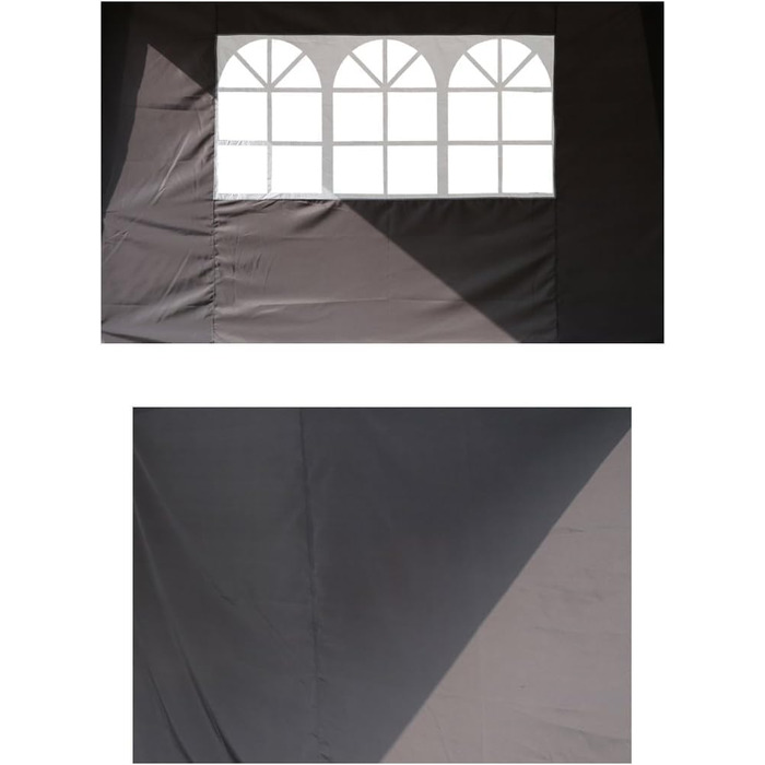 2.5x2.5M Foldable Terrace Roof, Water-Repellent, Made of Steel and Polyester (Gray Side Walls)