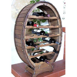 DanDiBo Wine Rack Barrel for 24 Bottles, Brown Stained, Bar Bottle Stand Barrel Bottle Holder Bottle Shelf