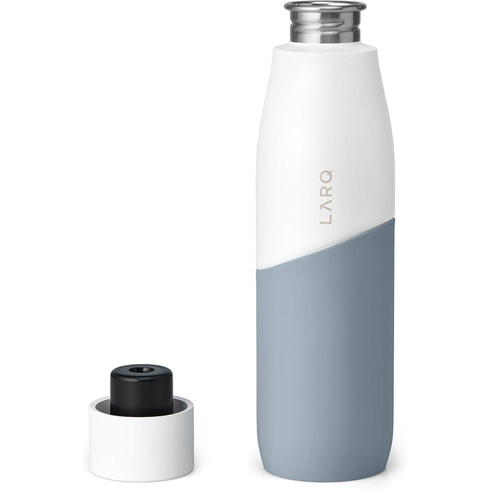 LARQ Movement PureVis 950ml – UV Self-Cleaning Stainless Steel Bottle with Silicone Sleeve | Lightweight, Shockproof, Keeps Water Cool | Fitness, Running & Outdoor Activities, (710 ml, White/Pebble)