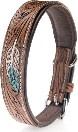 Стильний шкіряний нашийник для собак Джек Рассел, ручної роботи, з м'якою підкладкою, XL (46-58 см)