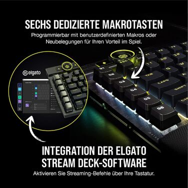 Механічна ігрова клавіатура Corsair K100 RGB з клавішами Cherry MX Low Profile, Bluetooth, сумісна з iCUE, QWERTZ DE, чорна
