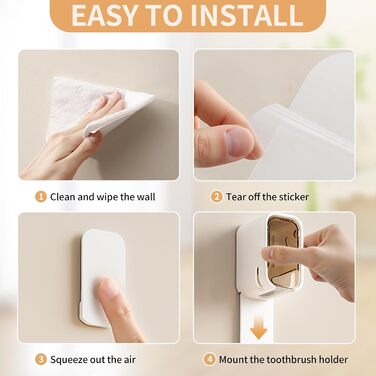Настінний тримач для зубних щіток, для ванної кімнати, міцний самоклеючий тримач, органайзер для зубних щіток та головок, сірий, 2 шт.