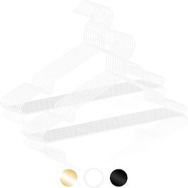 ROW&LINE® – Metal Clothes Hangers (42 cm) – 20 Pieces (matt white) – space-saving clothes hangers for adults – load-bearing for heavy clothing – hangers for order & a uniform look in the wardrobe