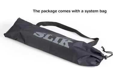 Штатив SLIK U884 4-ступінний компактний легкий складаний з алюмінію для DSLR/SLR камер Canon, Nikon, Sony з 3-сторонньою головкою для панорамної зйомки та сумкою - Чорний