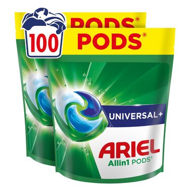 Капсули для прання Ariel Universal+ універсальний засіб для прання, 100 шт (на 82 прання)