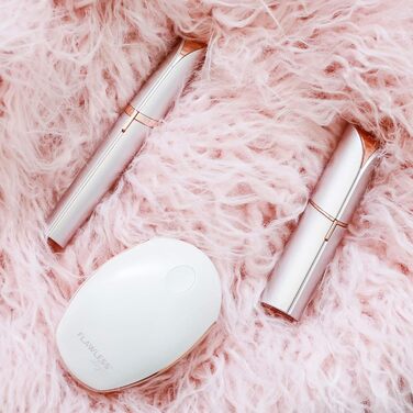 Електричний жіночий тример для обличчя та тіла Finishing Touch Flawless - рожеве золото, з 2 змінними насадками