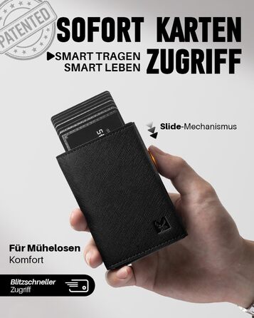 Чоловічий гаманець з RFID-захистом та відділенням для монет Smart Wallet (чорний, візерунок хрест). Гаманець для чоловіків з 6 картками та вікном для документів
