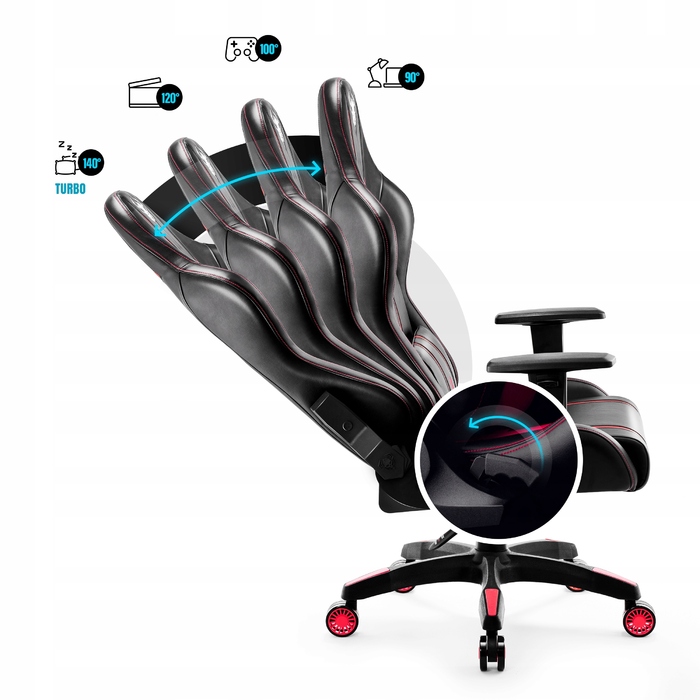 Ігрове крісло Diablo Chairs X-One 2.0, екошкіра, чорно-червоне