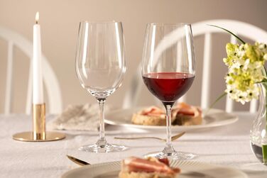 Leonardo Ciao+ Red Wine Glasses, Set of 6, Red Wine Goblets with Drawn Stem, Dishwasher-Safe Wine Glasses, Height 22.5 cm, 610 ml, 061449