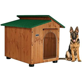 Будка для собак з масивного дерева, Alpi A – Чихуахуа/Кіт, 45x60xH48 см (Німецька вівчарка 90x110xH95 см)