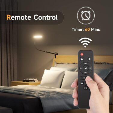 LED лампа для столу з кріпленням, регульоване затемнення, архітектурна лампа, лампа для офісу з регульованим кріпленням, пульт дистанційного керування, 4 колірні температури, чорний