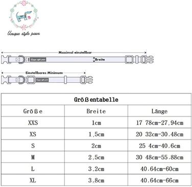 Ошатний нашийник для собак Unique Style з квітучою метеликом, регульований, XXS-XL (1 шт.)