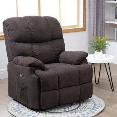HOMCOM Electric Recliner TV Chair with Lift Assist, Reclining Function, USB Port, Padded TV Chair with Footrest, Side Pocket, Dark Grey | Aosom
