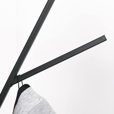 HOMCOM Coat Rack, Clothes Rack with 8 Hooks, Coat Stand with Shelf, Freestanding Coat Rack for Clothes, Hats, Bags, Metal, Black, 45 x 45 x 180 cm