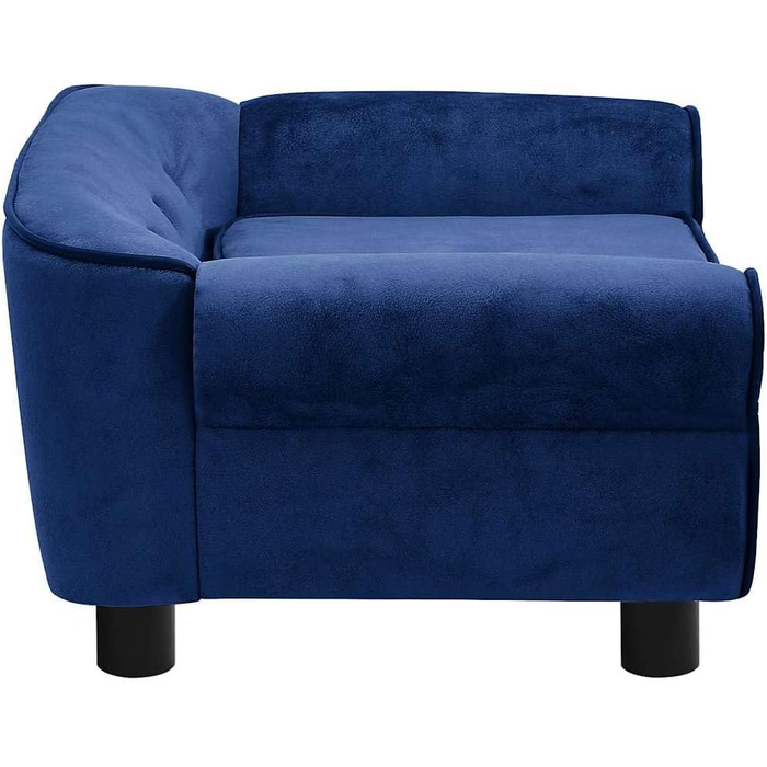 Софа для собак VidaXL, темно-синього кольору, 72x45x30 см, плюшеве ліжко для собак та котів