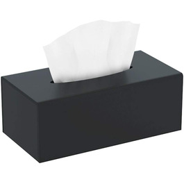 HIIMIEI Cosmetic Tissue Box, 25.0x13.0x9.0 cm Acrylic Tissue Box | Tissue Box with Magnetic Cover for Dining Room Bathroom Bedroom Car Office - Matte Black