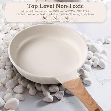 Набір сковорідок з антипригарним покриттям RIOVARM з кришками для індукційних плит. Набір посуду з гранітним покриттям, без PFOA, сковорода для омлетів 20/24/28 см