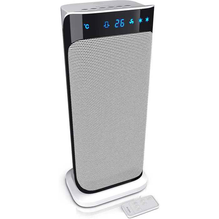 Brandson - Heater with Remote Control - Award-Winning - Energy-Saving, Quiet Ceramic Heater - Bathroom - Oscillation Function - Timer - Heater - GS Certified A: White Type 1