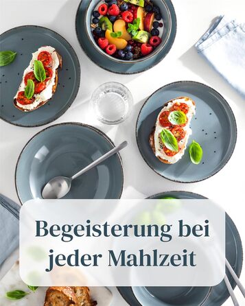 Набір чашок для кави Steingut (6 шт.) з рустикального стилю, Rauchblau (460 мл)