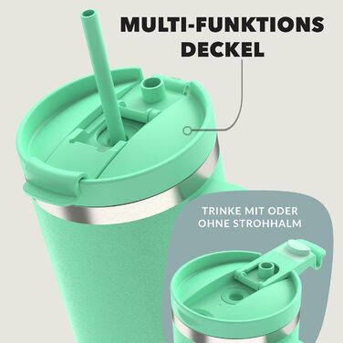 Contigo Streeterville Thermos Flask 1200 ml with Handle and Straw | Insulated Stainless Steel Thermos Drink Bottle with Lid | Keeps Cold for 29 Hours | Travel Mug | Thermos Mug | BPA-free (Reef)