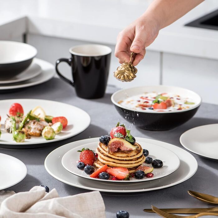 Набір посуду для 4 осіб LENTO Beige, 16 частин, кераміка, вінтажний стиль