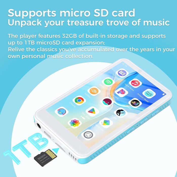 MP3 плеєр SWOFY з Bluetooth та Wi-Fi, 4.0