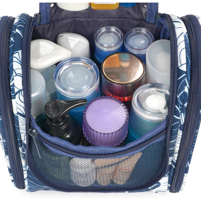 Косметичка для жінок та чоловіків Narwey Klein - дитяча косметичка для підвішування, чоловіча косметичка, валізка для косметики (Блакитний Лотос (Маленька)) A-Блакитний Лотос S