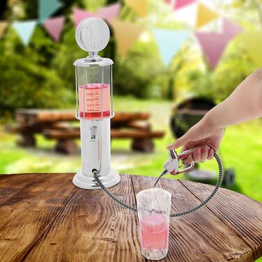 Relaxdays Drink Dispenser for Alcoholic Beverages, 2 Pack, Beer, Juice, Water, Fun, Made of Plastic and Silicone, 900 ml, Chrome-plated (14.0 x 14.0 x 48.0 cm)