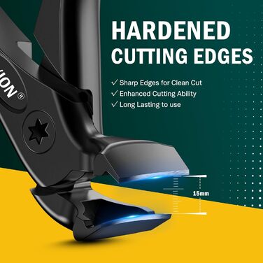 Набір для стрижки нігтів FVION для людей похилого віку – кусачки для товстих нігтів, довгий руків'я, для чоловіків та жінок (чорний)