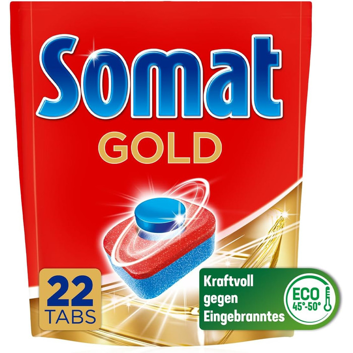 Таблетки для посудомийної машини Somat Gold, ефективне очищення при низьких температурах, проти пригорілого, 176 шт.