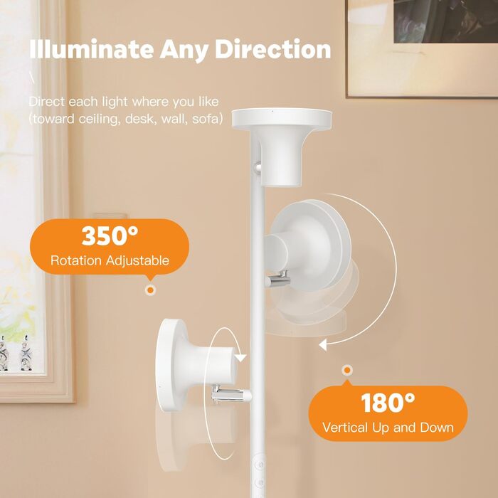 Стельовий світильник SIBRILLE з LED, 36W, димування, 2500LM, пульт ДУ та сенсорне управління, 2700K-6500K, 3-х світловий, для вітальні, спальні, офісу, готелю