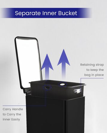 Сміттєвий бак для кухні 30 літрів, вузький, з м'яким закриттям, з педаллю, зелений