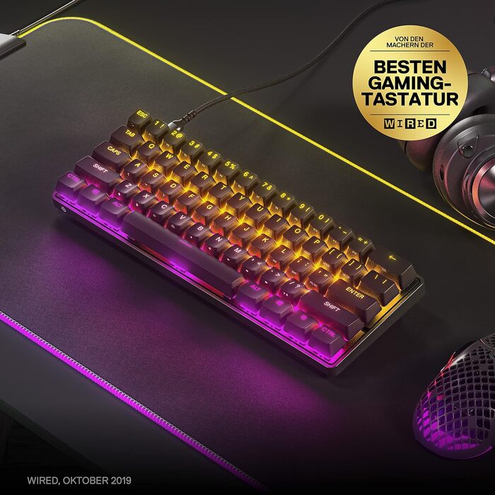 SteelSeries Apex 7 - Механічна ігрова клавіатура з OLED дисплеєм – Німецька (QWERTZ) розкладка – Оптичні перемикачі
