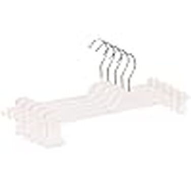 Вішалки для штанів RSR-Hangers® білі XL з регульованими затискачами, пластикові, 42 см, протиковзкі, 10 шт, Made in Germany