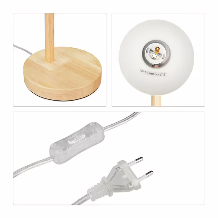 Relaxdays Adjustable Wooden Desk Lamp