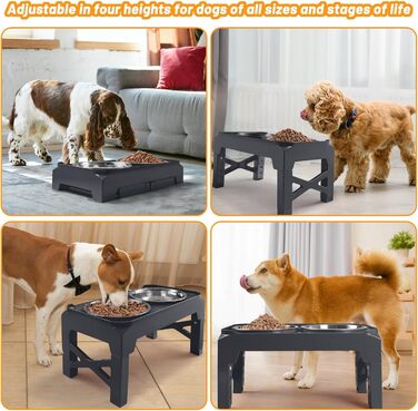 Підвищені годівниці для собак Elevated M Білий (8' для собак M/L), Сірий (S (6' для маленьких собак))