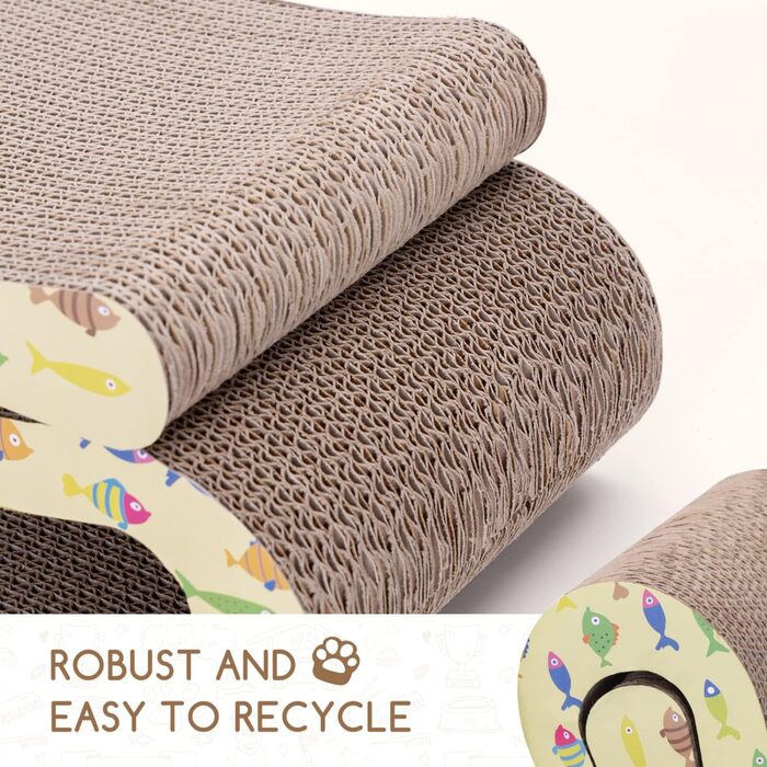2 x Cat Scratch Board Scratch Cardboard for Cats 2 in 1, Cat Scratcher with Catnip, Recyclable Quality Cardboard Scratch Pad, Scratch Pads Double-Sided Available