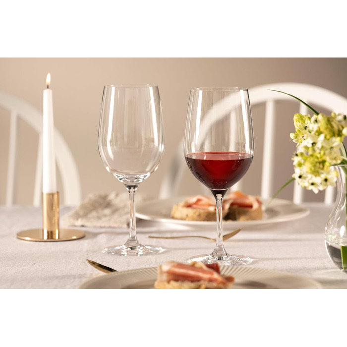Leonardo Ciao+ Red Wine Glasses, Set of 6, Red Wine Goblets with Drawn Stem, Dishwasher-Safe Wine Glasses, Height 22.5 cm, 610 ml, 061449