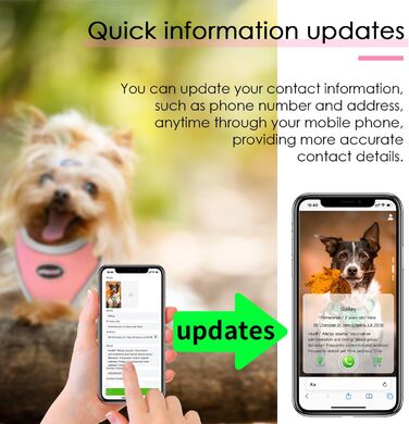 Відбиваюча нашийникова мітка для собак та котів ThinkPet з QR-кодом, м'яка, дихаюча, без застібок, для цуценят та собак/котів малих та середніх порід, блакитно-зелена (рожева, L)