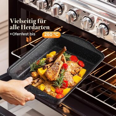 Набір посуду Kitchen Academy (17 предметів): каструлі та сковорідки з гранітним антипригарним покриттям для індукційних плит, чорний