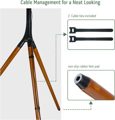 Підставка для телевізора на штативі, 114.3–165.1 см (45–65 дюймів), LED/LCD/OLED, поворотна, чорна