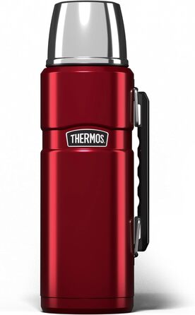 King Stainless Steel Flask with Handle - 1.2L / 1200ml - Cranberry Red