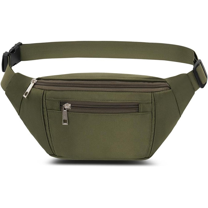 Чоловіча/жіноча поясна сумка на пояс, бананка, водонепроникна, для спорту, подорожей, фітнесу, бігу (оливковий)
