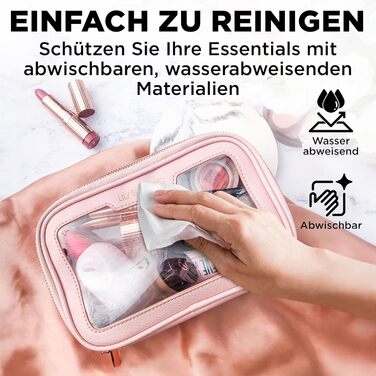 Косметичка Lily England прозора водонепроникна для подорожей та щодня, рожева